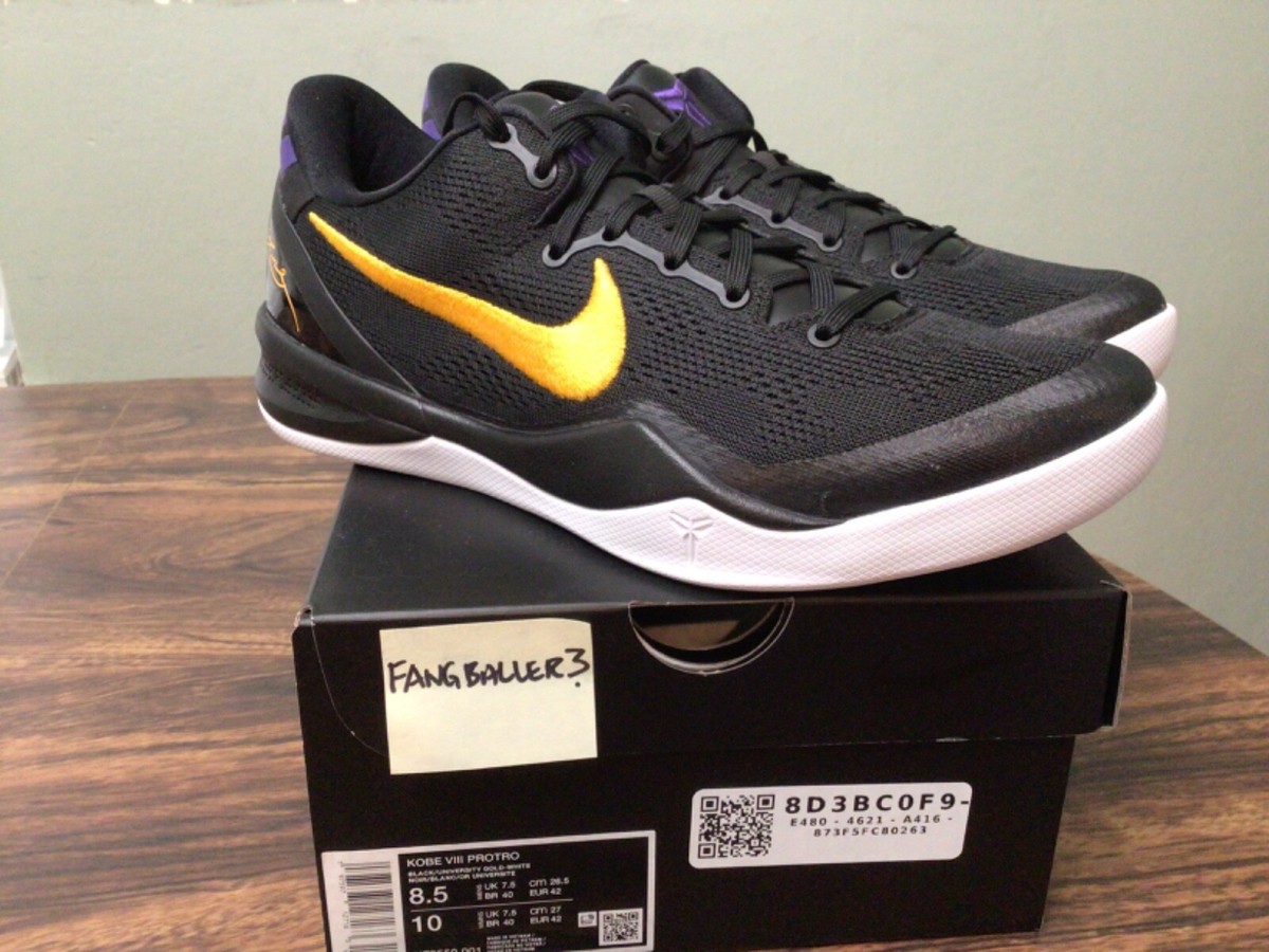 Size 8.5 - Nike Kobe 8 Protro Lakers Away | eBay