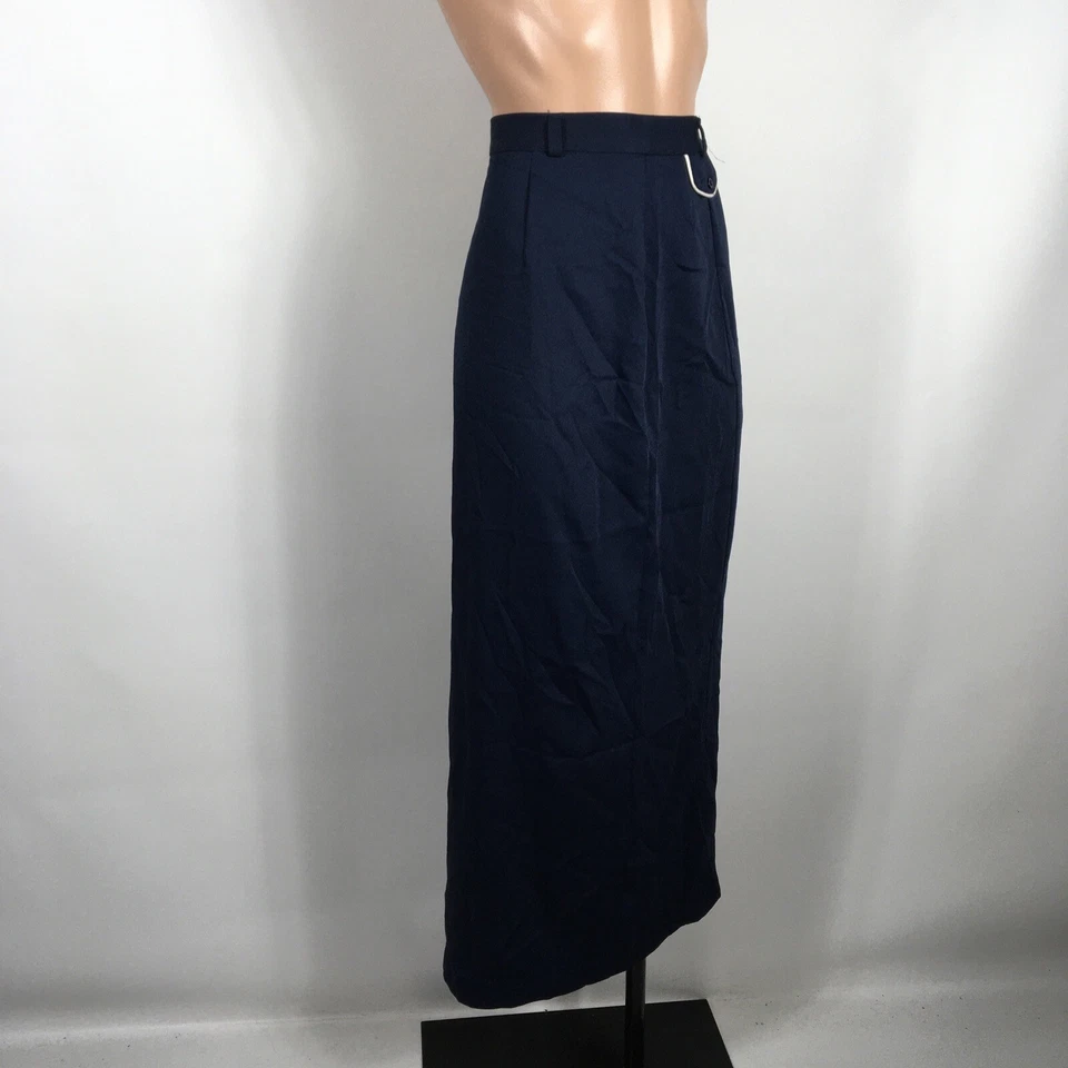 NWT Vtg y2k 90s ESPRIT High Waist Navy Blue Nautical Slit Career Skirt Sz 7/8 - Image 3 of 4