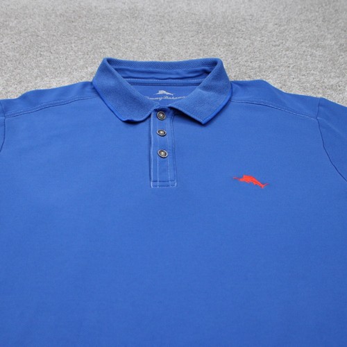 Tommy Bahama Supima Polo Shirt Mens Large Blue Cotton/Poly S/S Pullover - Picture 4 of 14