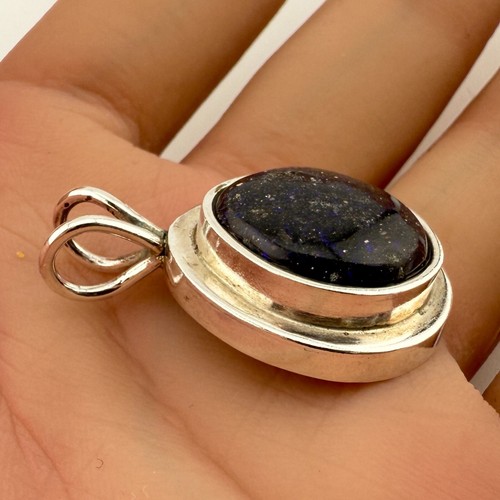Colgante de ópalo negro Andamooka raro de plata de ley 925 de colección (6,6 g) - Imagen 2 de 4