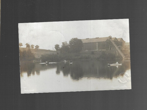 HEART LAKE PA OLD POSTCARD rp 3 ICE BARNS & CONVEYOR BELT 1900s Bronsons Studio