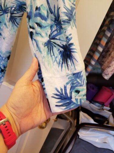 ❤❤ TOMMY BAHAMA Leinen 3/4 Langarm Blumen Blau Top Gr. XL - Bild 3 von 11