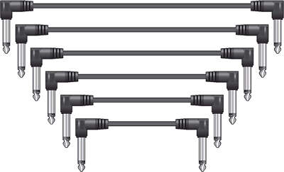 Citronic Classic Audio Patchkabel Set schwarz 6 Stück 0,15 m