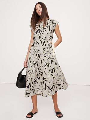 BANANA REPUBLIC Cotton Poplin Tie-Waist Midi Dress NEW - XS #743531 | eBay