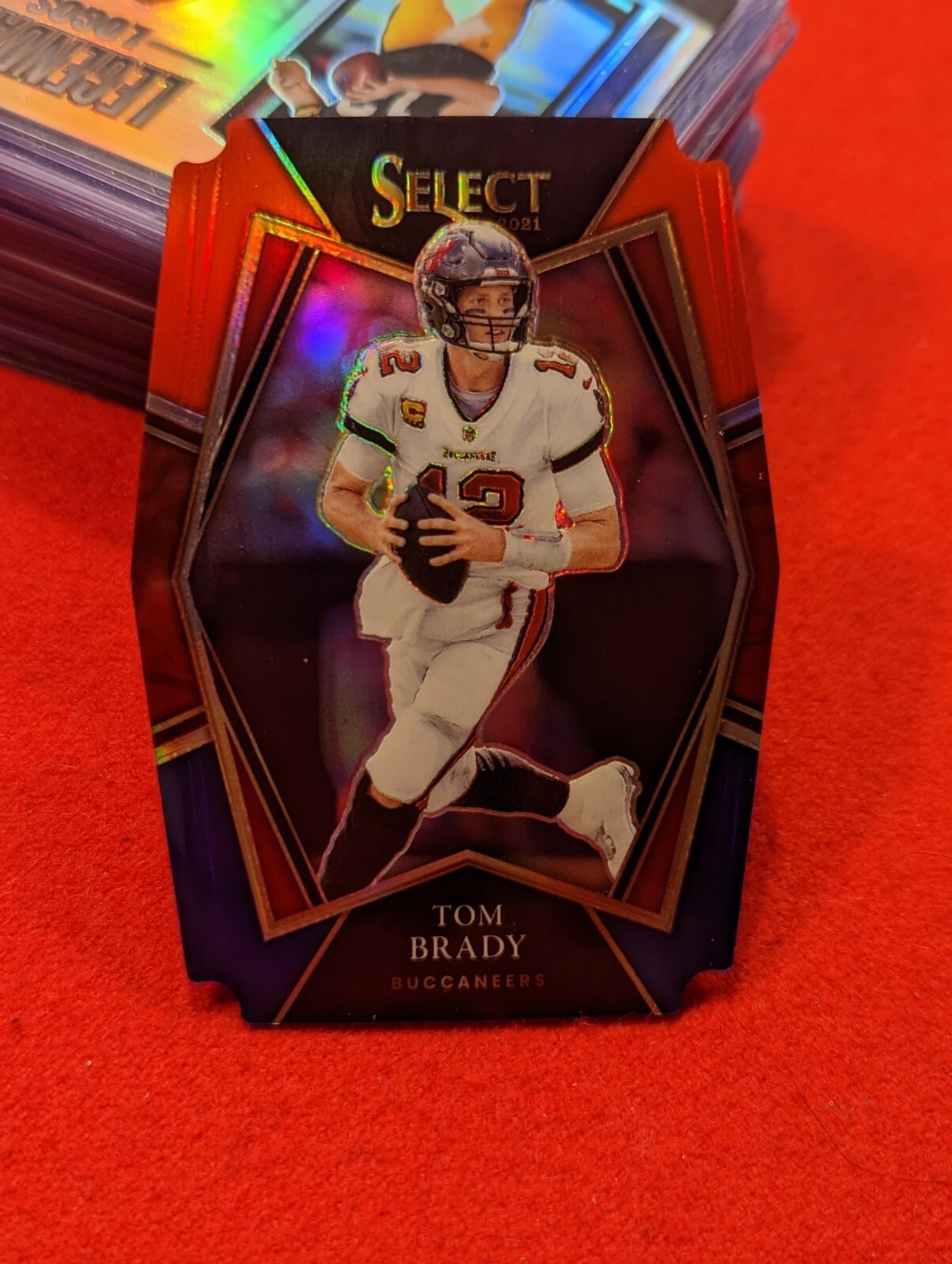 2021 Select Premier Level Die Cut Red/Blue Tom Brady