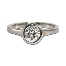 14K White Gold Diamond Engagement Ring 0.75ct