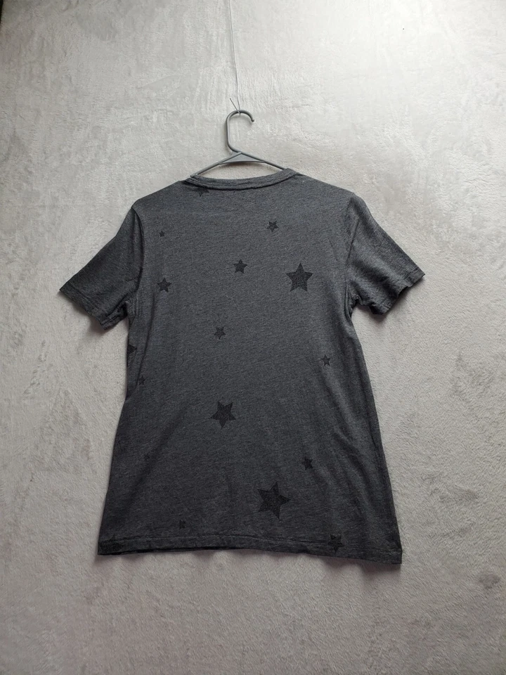 Espléndida Camiseta Top Mujer Gris Medio Estampado de Estrellas Algodón Manga Corta Cuello Redondo Foto 2 de 4