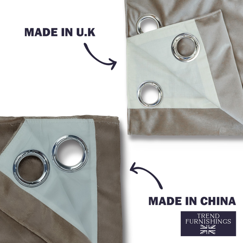 VELVET CURTAINS MADE TO MEASURE BESPOKE PAIR EYELET CURTAINS HANDMADE IN THE UK - Picture 3 of 8