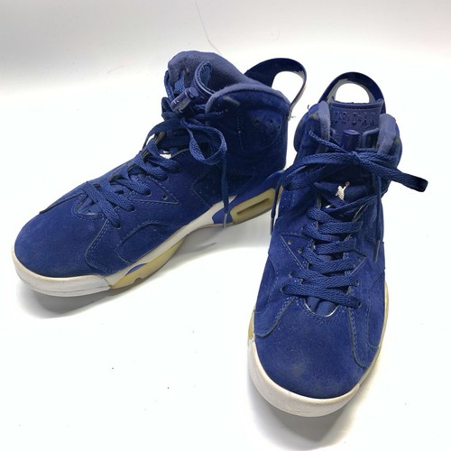 Air Jordan Retro Shoes Mens 8.5 Royal Blue Suede High Top Basketball 384664 - Picture 2 of 13