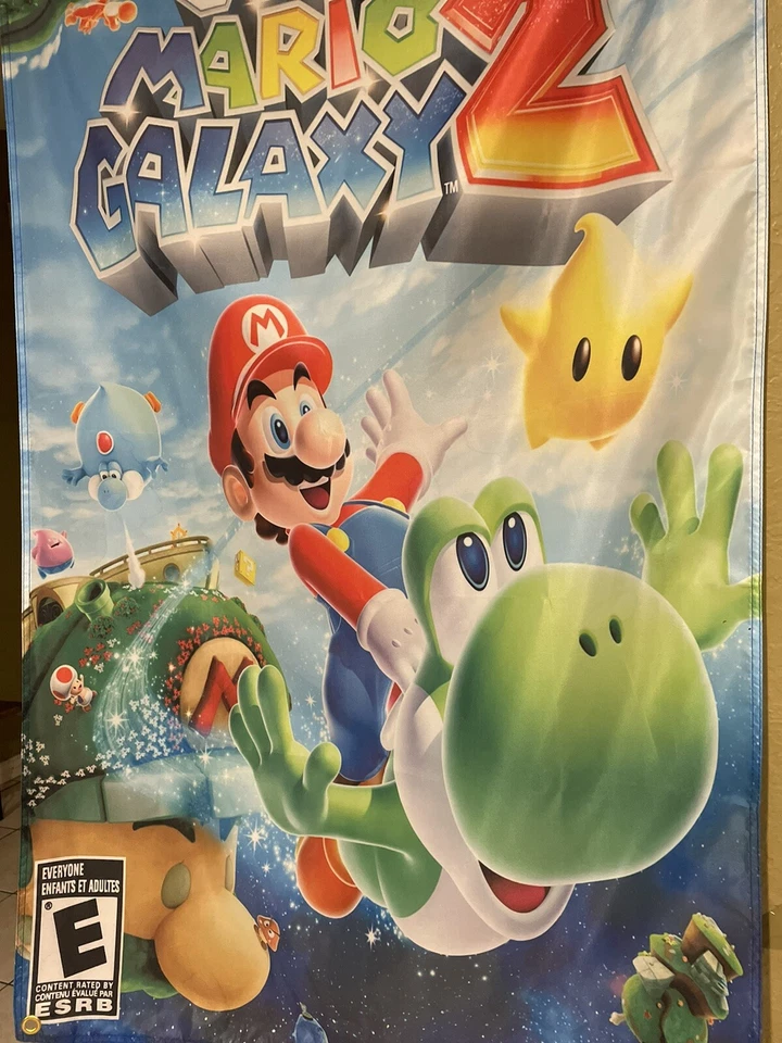 Super Mario Galaxy 2 5ft Flag Banner Nintendo Wii 2010 - Image 3 of 3