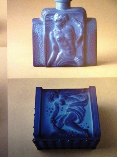 Joyero en polvo vintage checo/bohemio ART DECO JADE HOFFMANN SCHLEVOGT - Imagen 13 de 14