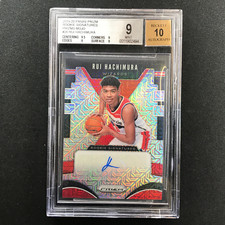 2019-20 Prizm Rui Hachimura Rookie Signatures Auto Mojo 20/25 Bgs 9/10 494
