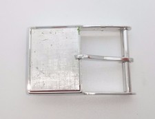 925 Solid Sterling Silver Cut Line Print Textured Small 1 Inch Belt Buckle