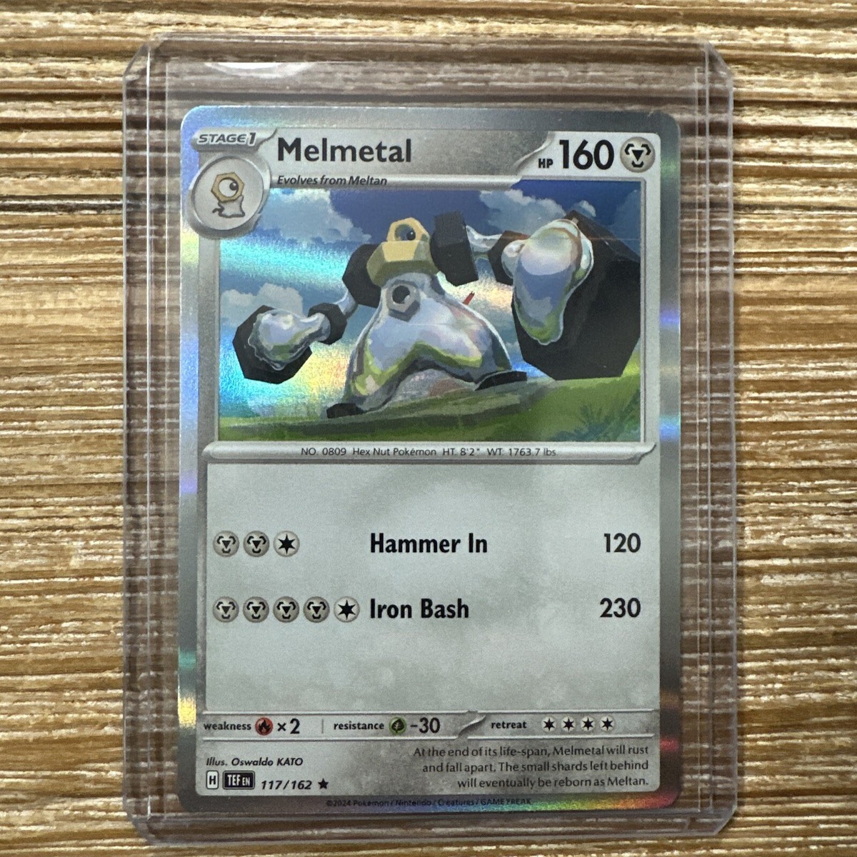 Melmetal 117/162 Holo Rare Temporal Forces 2024 Pokemon Card Near