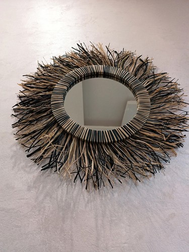 Moroccan Mirror, Raffia Mirror Wall, Bathroom Mirror, Mirror Wall Decor - Picture 4 of 9
