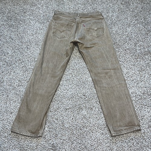 Levi’s 501 Jeans Mens 32 X 28.5 Button Fly Straight Leg Denim Classic Brown - Picture 10 of 13