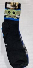 Star Wars The Mandalorian Baby Yoda Grogu Mens Crew Socks Fits 6-12 DISNEY