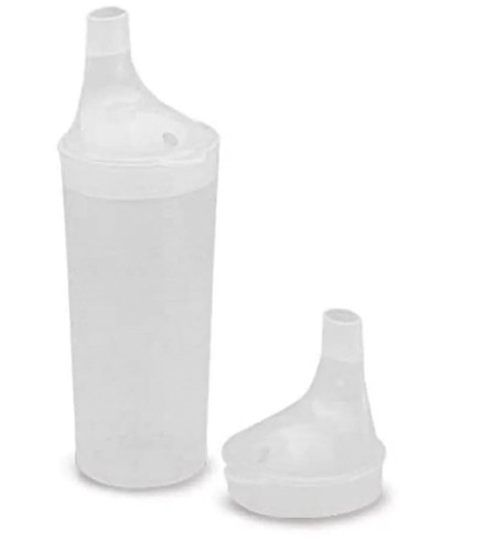 Mobiclinic vaso pico plástico blanco 2 tapas vaso beber - Imagen 2 de 12