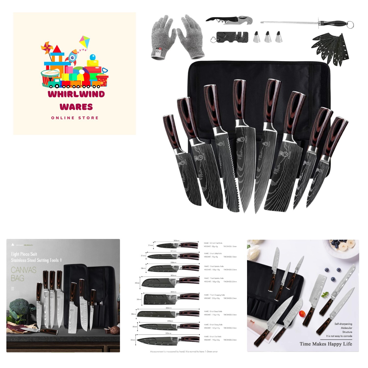 Knife Set, 14pcs Japanese Knife Set, Premium German Stainless Steel Kitchen K...-image