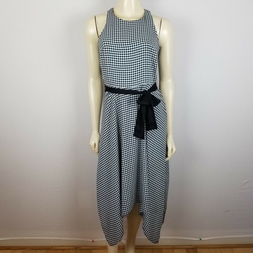 Banana Republic sleeveless checked Asymmetrical hem summer dress 4 - Picture 9 of 10