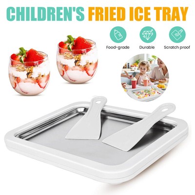 Ice Cream Rolls Maker, Eisplatte für Hausgemachte Eiscreme mit 2 Spachteln DE