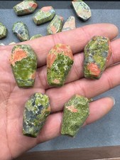 5pc  Natural unakite coffin Quartz Carved Crystal reiki Random
