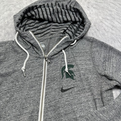 Nike Michigan State Spartans MSU Hoodie Heather Gray Full Zip Womens Size Small - Picture 4 of 13