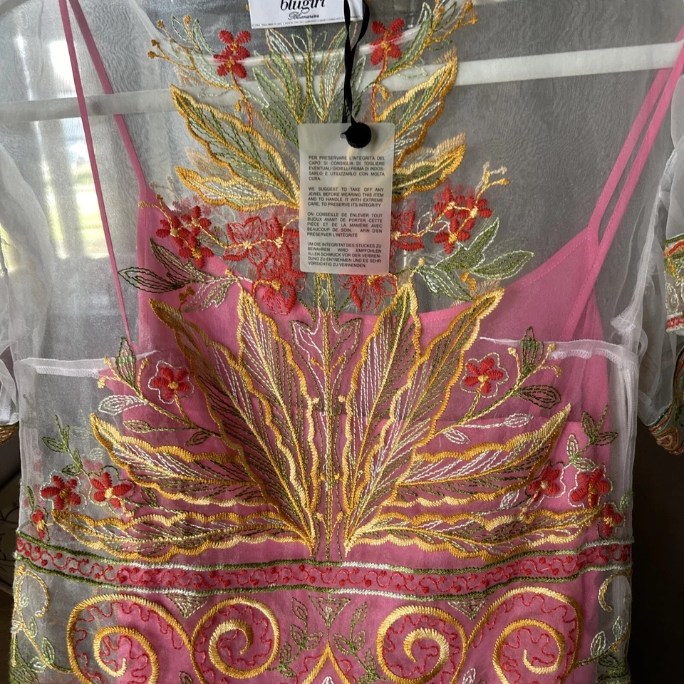 Vestido BLUGIRL BLUMARINE Multi Floral Bordado Tul 2/IT 38 $1510 Foto 2 de 4