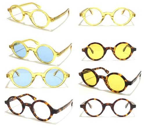 Occhiali da vista e sole per uomo donna tonti montatura rotondi lenti blu  gialle | eBay