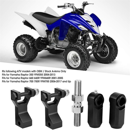 ATV Front & Rear Lowering Kit Black Fits for Yamaha Raptor 660 660R 700 700R 350 - Picture 4 of 13