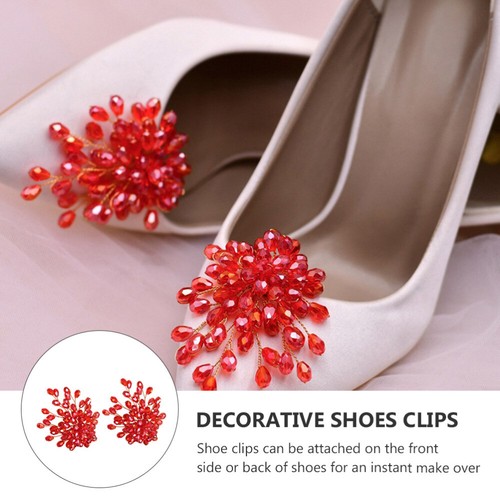 2 Pezzi Fermascarpe Decorazione Clip Decorativi Perle Miss Damigella d'onore - Foto 2 di 12