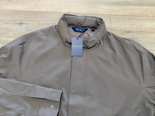 Peter Millar Discovery Mens XL Hooded Water Resistant Birch Brown Stretch Jacket - Picture 2 of 11