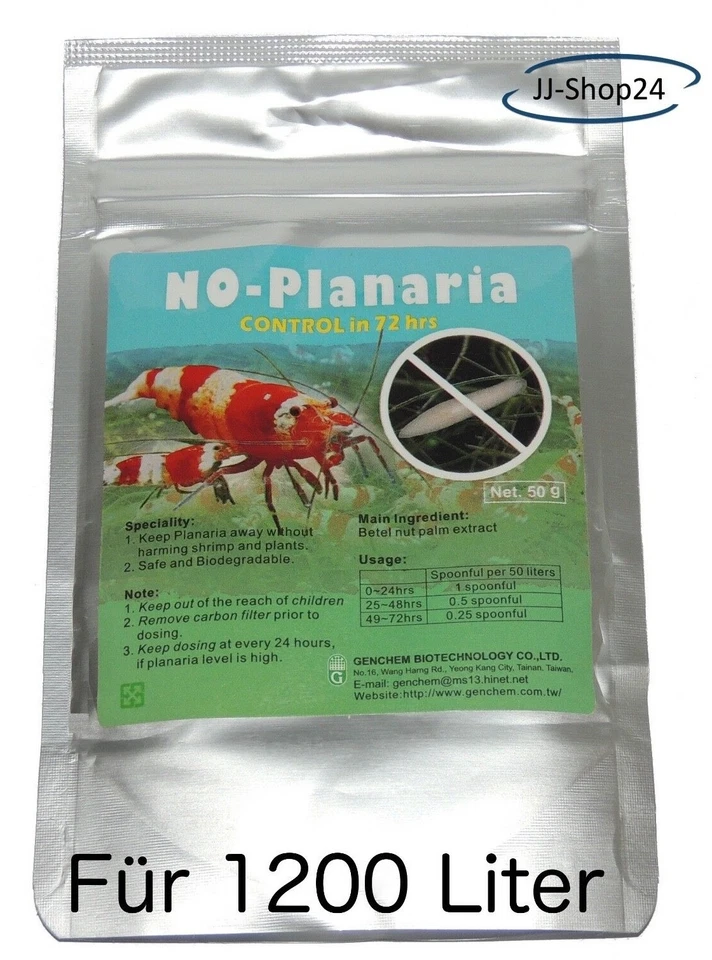NO Planaria 50g Planarien Genchem Garnelen und Fisch Aquarium Wurm 1200 Liter
