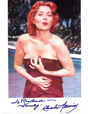 Rhonda Fleming Signed 8 x 12 Paperstock Photo / Autographed Actress