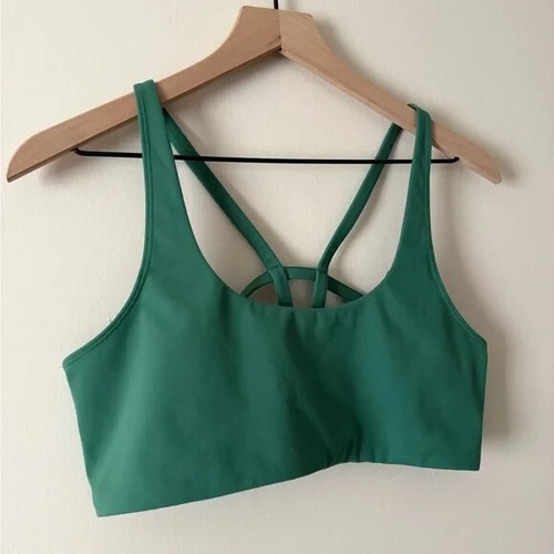 Vuori Sports Bra Womens Medium Yosemite Gym Training Crossfit Yoga Green Small - Picture 2 of 5