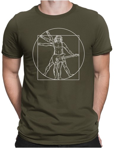 Vitruvian Guitar | Herren Fun T-Shirt S bis 4XL Vitruvianischer Mensch da Vinci - Picture 8 of 15