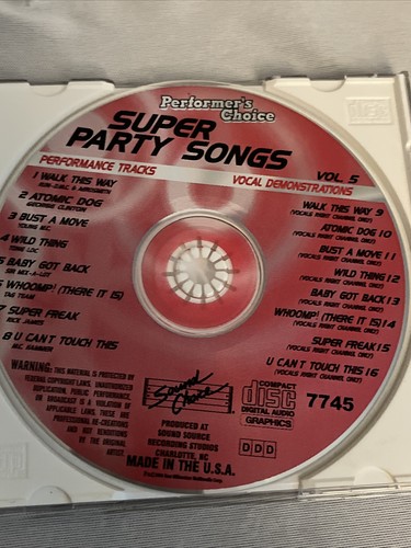 ๐ฟ Super Party Songs Volume 5 Karaoke Performers Choice CD - Picture 4 of 4