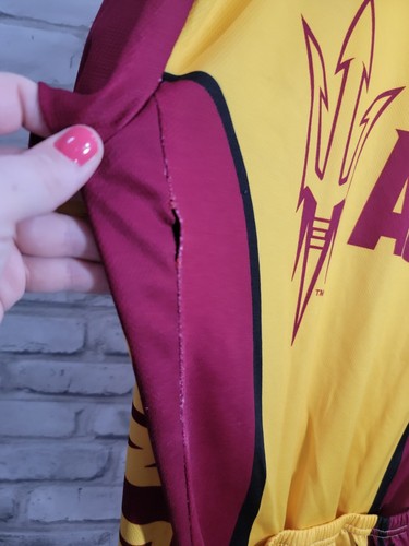 Men 2XL /44 Arizona State University Sun Devils Cycling Jersey Gold Red Athletic - Picture 2 of 13