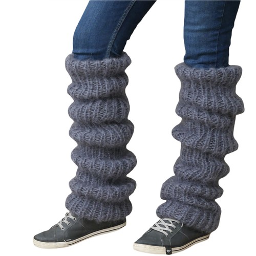 Women Winter Leg Warmers Knitted Ballet Yoga Dance Warm Knee Long Casual Socks - Picture 15 of 20