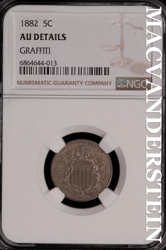1882 Shield Nickel - NGC AU Details - Scarce  Better Date  #SLG656