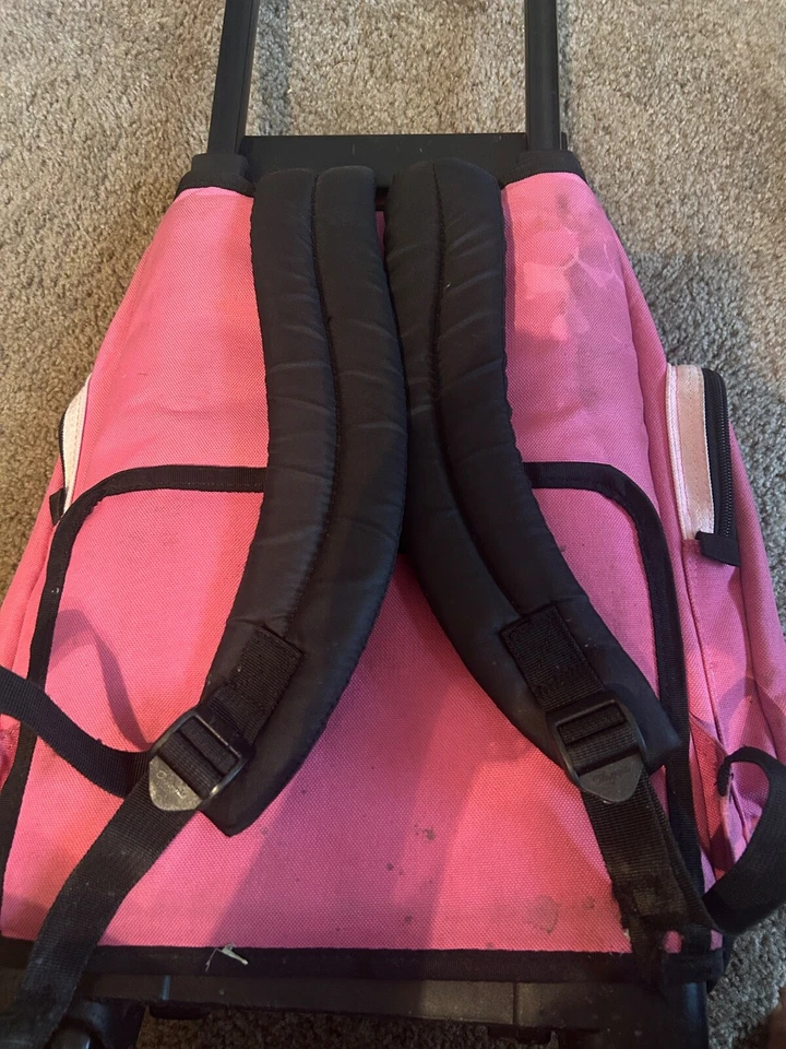 mochila sports plus olympia rosa usada acolchada muchas cremalleras lata para mucho esto Foto 3 de 4