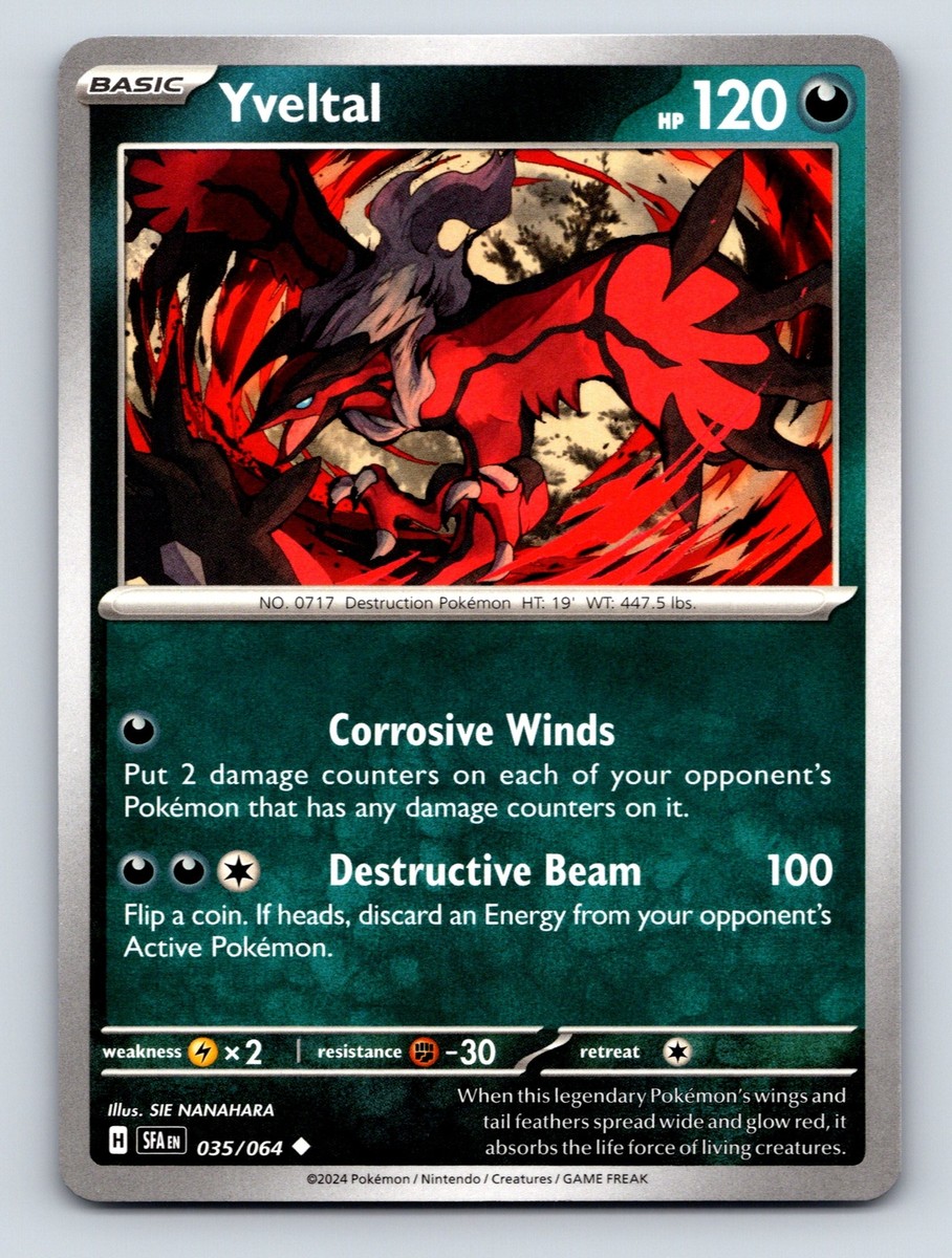 Basic Yveltal HP 120 Corrosive Winds Destructive Beam Rarity Red