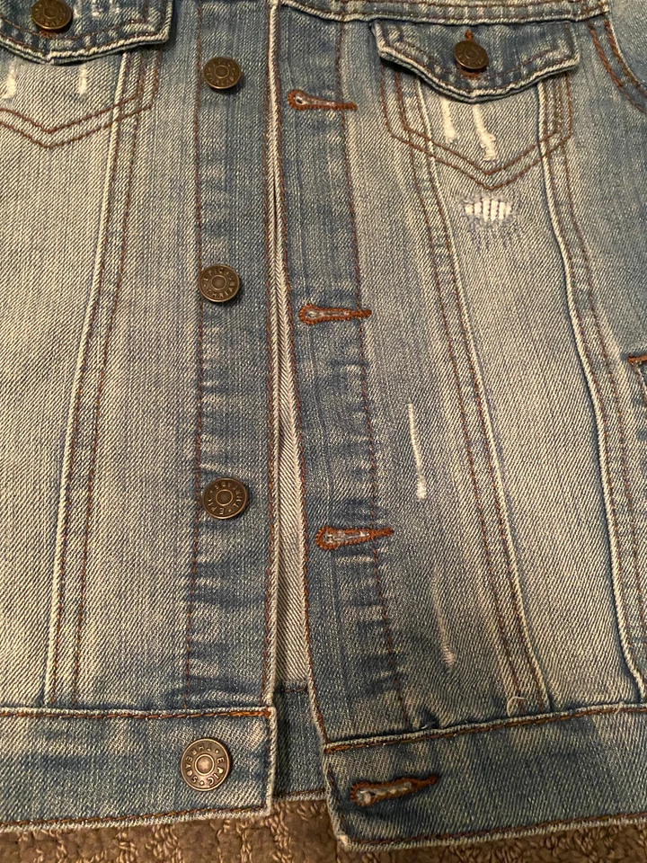Chaqueta vaquera azul denim Epic Threads con botones talla 6 para niñas Foto 3 de 4