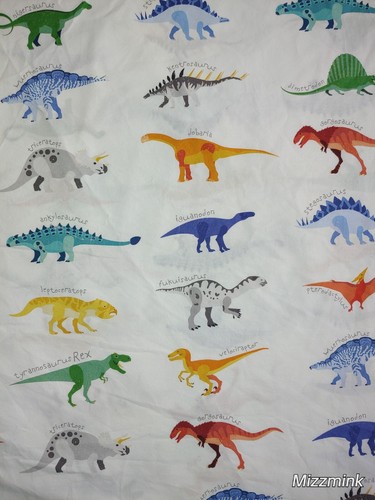 Pottery Barn DOUBLE flach Finn Dino Bio-Baumwolle Bettlaken 87x92" - Bild 8 von 8