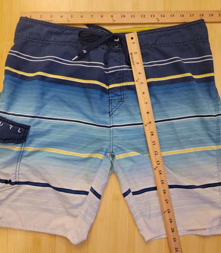Rip Curl Mens Board Shorts 38 Swim Trunks Blue Surf Pants Striped Beach 102418 - Picture 3 of 7