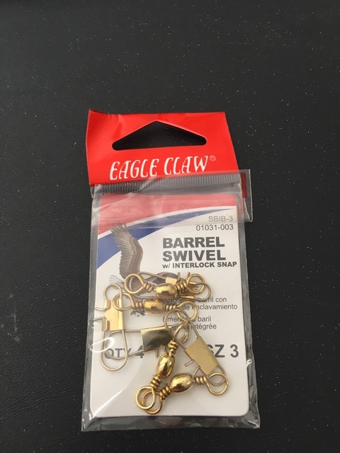 48 Eagle Claw Sz.3 Red Barrel Swivels w// Interlock Snap EB170102 01034-003