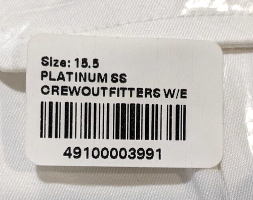Brand New Crew Outfitters Men's Platinum Short Sleeve Pilot Shirt 15.5 S/S W/E - Picture 2 of 4