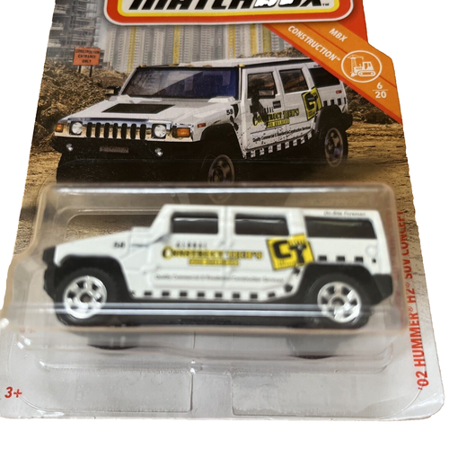 Matchbox MBX Construction 2018 Hummer H2 SUV Concept vehículo diecast de metal blanco - Imagen 6 de 9