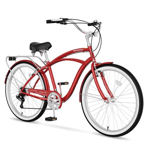 MOONCOOL Beach Cruiser Bike for Adults, 24" 26" 7-Speed Bicycle for Women Men - Picture 44 of 57