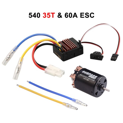 Motor cepillado 540 13T 17T 21T 23T 27T 35T 45T 55T 80T + 60A ESC para coche de radiocontrol 1/10 - Imagen 18 de 21